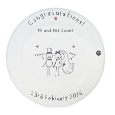 Personalised Purple Ronnie Wedding Message Plate